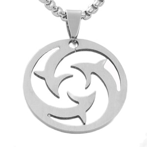 Collier pendentif flèche creuse en acier inoxydable pour homme, style géométrique rétro 120148 - Product Image 1
