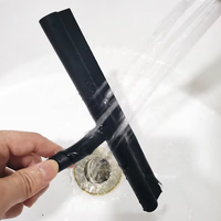 Squelette de douche et grattoir de sol en silicone avec poignée en acier inoxydable, écologiques et de luxe, système de fixation personnalisable
