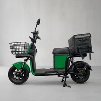 Scooter électrique de livraison de pizzas avec batterie au plomb 48V 500W, grand panier et roues de 10 pouces