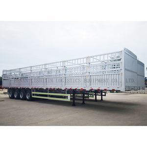 Semi-<span class=keywords><strong>remorque</strong></span> à plateau à 4 essieux robuste, charge utile de 50 tonnes, <span class=keywords><strong>remorque</strong></span> à clôture, cadre Q345B, 13 m de long, pour le transport de matériaux de construction et miniers - Product Image 6