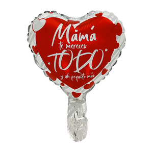 Bong bóng lá hình trái tim 18 inch tiếng Tây Ban Nha 'feliz Dia Mama Te amo mama' để trang trí tiệc mừng ngày của mẹ quả cầu không khí đơn - Product Image 6