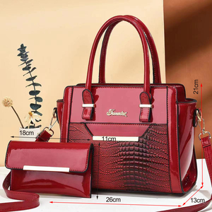 Alligator PU Leather Women's Bags Set Handbags Shoulder Bags Come With a <b>Wallet</b> for Women <b>Ladies</b> Large Purses - Product Image 1