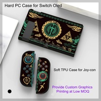 Coque personnalisée à faible MOQ pour Nintendo Switch OLED, en PC rigide pour la console et en TPU souple pour les Joy-Con, impression graphique sur mesure.