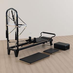 Reformer de Pilates commercial durable en aluminium de qualité supérieure avec tour demi-trapèze pour exercices de yoga - Product Image 1