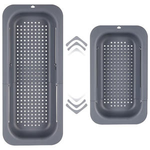 Ausziehbarer Abtropfkorb aus Silikon und PP für die Spüle, zum Waschen von Gemüse und Obst, Abtropfen von gekochter <span class=keywords><strong>Pasta</strong></span> und Trocknen von Geschirr - Product Image 1