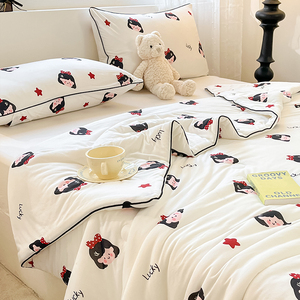 Nuova estate di raffreddamento aria condizionata <span class=keywords><strong>trapunta</strong></span> 10% in fibra di soia a maglia in cotone colore rotolamento corda stampa latte seta morbida cerosa - Product Image 6