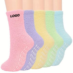 Cozy Non Slip Coral Fleece <b>Socks</b> for Men and Women, Warm <b>Thick</b> Winter Floor <b>Slipper</b> <b>Socks</b> for Home or Gifts - Product Image 1