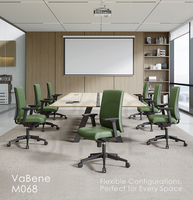 Fabricant de meubles de bureau modernes, chaise de bureau de direction ergonomique en cuir et tissu, dossier moyen, pour conférence, bureau à domicile