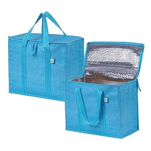 Grand ensemble de sac fourre-tout robuste amélioré sacs d'épicerie réutilisables isolés épais <span class=keywords><strong>doublure</strong></span> <span class=keywords><strong>thermique</strong></span> imperméable en Polyester - Product Image 6