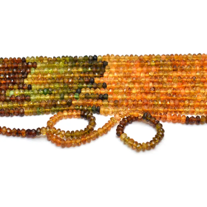Cuentas facetadas Rondelle de 3mm-4mm de turmalina de gasolina | Hilo de 14 pulgadas | Cuentas de piedras preciosas semipreciosas de turmalina natural - Product Image 4