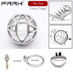 FRRK-Cage de chasteté en métal pour homme, anneau de chasteté réglable, pénis en acier inoxydable - Product Image 2