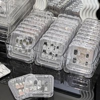 Boîte d'emballage transparente en acrylique pour faux ongles, avec couvercle rabattable, étui de rangement pour pointes d'ongles, boîte de présentation pour salon et usage domestique