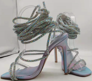 silver diamond heels