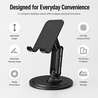 Support de téléphone portable pliable en métal minimaliste pour bureau, stable, antidérapant, conforme aux normes de sécurité pour le bureau et la maison