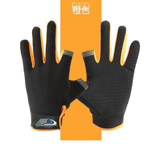 Gants de pêche d'extérieur pour hommes, en maille, à deux doigts, antidérapants, compatibles écran tactile, sans doigts, pour l'été et le cyclisme - Product Image 2