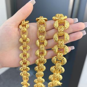 Jxx Fashion 24K Gold Plated Heavy <b>Chain</b> Bracelet Wholesale Trendy Charm Bracelets for Women and Men Mainly Made of Brass - Product Image 2