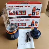 Draagbare blender, 400 ml USB-oplaadbare fruit- en groentepersbeker met 6 messen en reisdeksel, blender voor reizen, sportschool, keuken