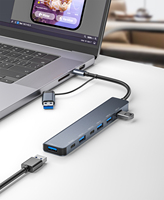 TUTI Vente en gros Hub USB 7 en 2 avec PD 100W, lecteur de cartes SD/TF, audio 3,5 mm, USB 3.0, station d'accueil Type-C pour PC/ordinateur portable