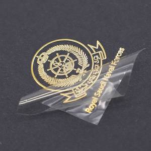 Logo personalizzato galvanico in metallo nichel con lettera in rilievo <span class=keywords><strong>per</strong></span> stampa di etichette di trasferimento 3d adesivo in metallo - Product Image 1