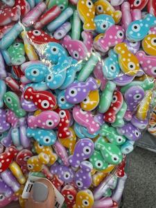 Perline acriliche stampate con creature marine, pesci, conchiglie e granchi, perline acriliche in plastica sfuse per braccialetti e collane fai da te - Product Image 3