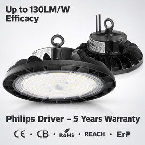 Lámpara LED <span class=keywords><strong>High</strong></span> <span class=keywords><strong>Bay</strong></span> IP65 IK10 de 100-200W, Impermeable, para Techo de Fábrica o Almacén, con Certificación CE y RoHS - Product Image 1