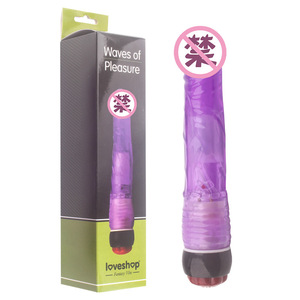 Crystal <b>Dildo</b> TPE Soft Pink And Purple Single Vibration Male Vibrator With Rotating Beads Adult Use - Product Image 5
