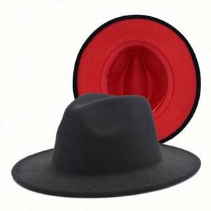 Chapeaux Fedora à large bord de 7,5 cm, bicolores, en caoutchouc, personnalisés, écologiques, 53 couleurs, unisexes, pour usage promotionnel, vente en gros - Product Image 3