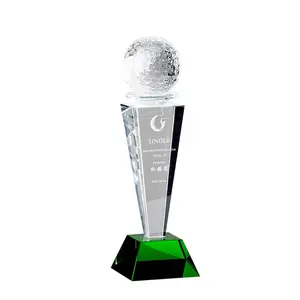 Kristallen Golfbal Voetbal Basketbal Tennis Wereldwijde Trofee Award Golfevenementen Trofee Sport Awards