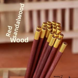 ตะเกียบไม้คุณภาพสูงสำหรับใช้ในครัวเรือนขนาด25ซม. ปีกไก่มีกลิ่นหอมไม้จันทน์สีแดง - Product Image 6