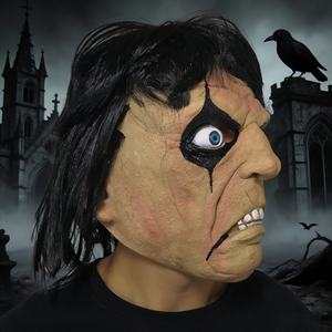 <span class=keywords><strong>Masque</strong></span> en latex réaliste de rock star, <span class=keywords><strong>masque</strong></span> intégral amusant et original, cheveux noirs, accessoires de fête <span class=keywords><strong>pour</strong></span> Halloween, Pâques, cosplay - Product Image 6