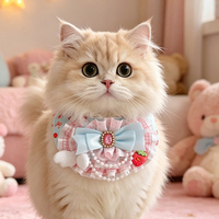 Écharpe en dentelle avec nœud pour chats et chiens - Accessoires en polyester pour l'été et le printemps