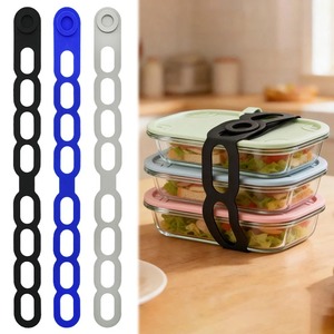 3Pcs Silicone Pot Lid Elastic Band Reusable Lunch Box Strap Holder Suitable Universal Clay Pots <b>Curtains</b> Bowls Latch Strap Ties - Product Image 1