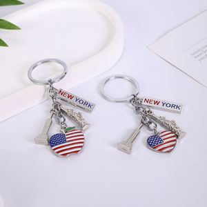 Custom Bulk Light America Flag <b>Islamic</b> Keychain Fashion 3D Enamel Metal Logo Wholesale Designer Keychains for Promotional Use - Product Image 2