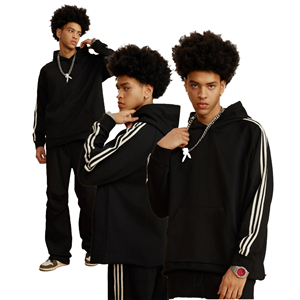 Sweat-shirts unisexes à capuche en coton épais de 440 g/m², coupe française, imprimés avec un logo, poids lourd, tissés, pour l'automne - Product Image 2