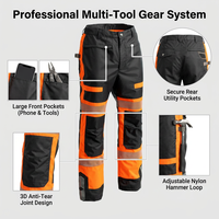 Pantalon de travail haute visibilité pour homme, Ripstop, avec genoux renforcés, poches utilitaires, uniforme pour entrepôt et logistique