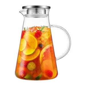 Pichet à eau en verre borosilicate de haute qualité, design triangulaire, grande capacité, portable, avec poignée large en Tritan, vente en gros - Product Image 1