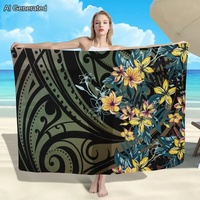 Sarongs personalizados de moda, suministro de fábrica al por mayor, embellecedor, Hawaiano, lavavava, sarong de playa de alta calidad, superventas
