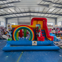 Château gonflable commercial d'extérieur/d'intérieur avec toboggan combiné pour les fêtes d'enfants - Marque YIBEI, matériau PVC, 300 kg