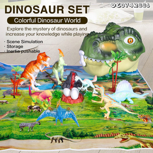 Caja de almacenamiento de <span class=keywords><strong>dinosaurio</strong></span> de plástico, juguetes de animales de Pvc Jurásico pequeños, <span class=keywords><strong>serie</strong></span> de modelos de dinosaurios de simulación de animales empaquetados para niños - Product Image 2