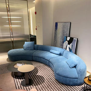 مجموعة أرائك زاوية حديثة على شكل قوس أريكة جلدية/قماشية لغرفة المعيشة المنزل الفندق فيلا أثاث الطابق السفلي - Product Image 2