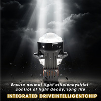 Personnalisation Lentille de phare projecteur Bi LED H4 de 3 pouces, condenseur à 3 lampes, 6000K, 10000 lumens, 80W, haute luminosité, mise à niveau halogène