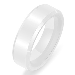 Black And White Ceramic 6Mm <b>Rings</b> Smooth Finish Unisex Fashion <b>Couple</b> Jewelry Gift - Product Image 5