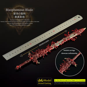 Espada Artesanal de Metal de 30CM, Modelo Espada Blasfema, Arma Periférica del Juego <span class=keywords><strong>Elden</strong></span> <span class=keywords><strong>Ring</strong></span>, Regalo para Niño, Adorno, Accesorio de Cosplay, Colección - Product Image 3
