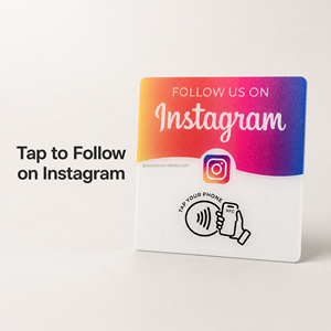 Tarjeta de Seguimiento de <span class=keywords><strong>Instagram</strong></span> NFC de Acrílico Personalizada con Chip NTAG213, Tocar para Seguir, Soporte de Exhibición para Reseñas en Redes Sociales para Negocios - Product Image 1