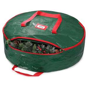 Christmas <b>Wreath</b> Storage Bag <b>XMAS</b> <b>Wreath</b> Props Holiday Container with Clear Window - Product Image 2