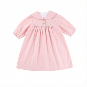 Elegante Abito da Bambina a Maniche Lunghe Rosa per Primavera, Personalizzabile e Vendita all'Ingrosso - Product Image 3