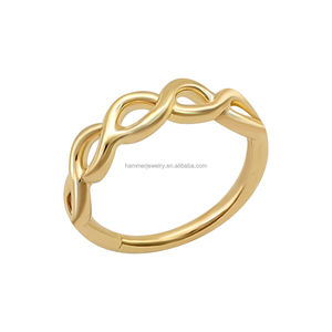 <strong>14K</strong> Soild Gold <strong>Nose</strong> Ring Segment Ring Helix Earrings Hoop Rings Daith Tragus Earring Body Piercing Jewelry - Product Image 1