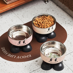 Échantillons Gratuits, Bol pour Animaux de Compagnie en Acier Inoxydable Personnalisé, Durable, Écologique, Motif Cartoon, pour Chat et Chien - Product Image 3