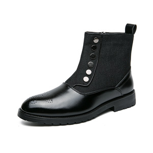 Botas para hombre más vendidas, botas de trabajo británicas de caña alta a la moda, zapatos casuales de caña media versátiles para hombre - Product Image 1
