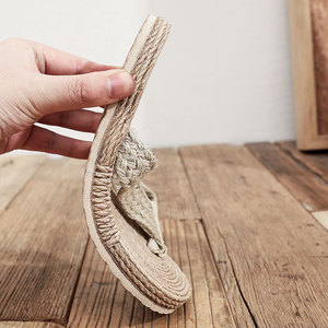 Sandali da donna in <span class=keywords><strong>paglia</strong></span> moda pantofole scorrevoli a buon mercato infradito per le donne - Product Image 6